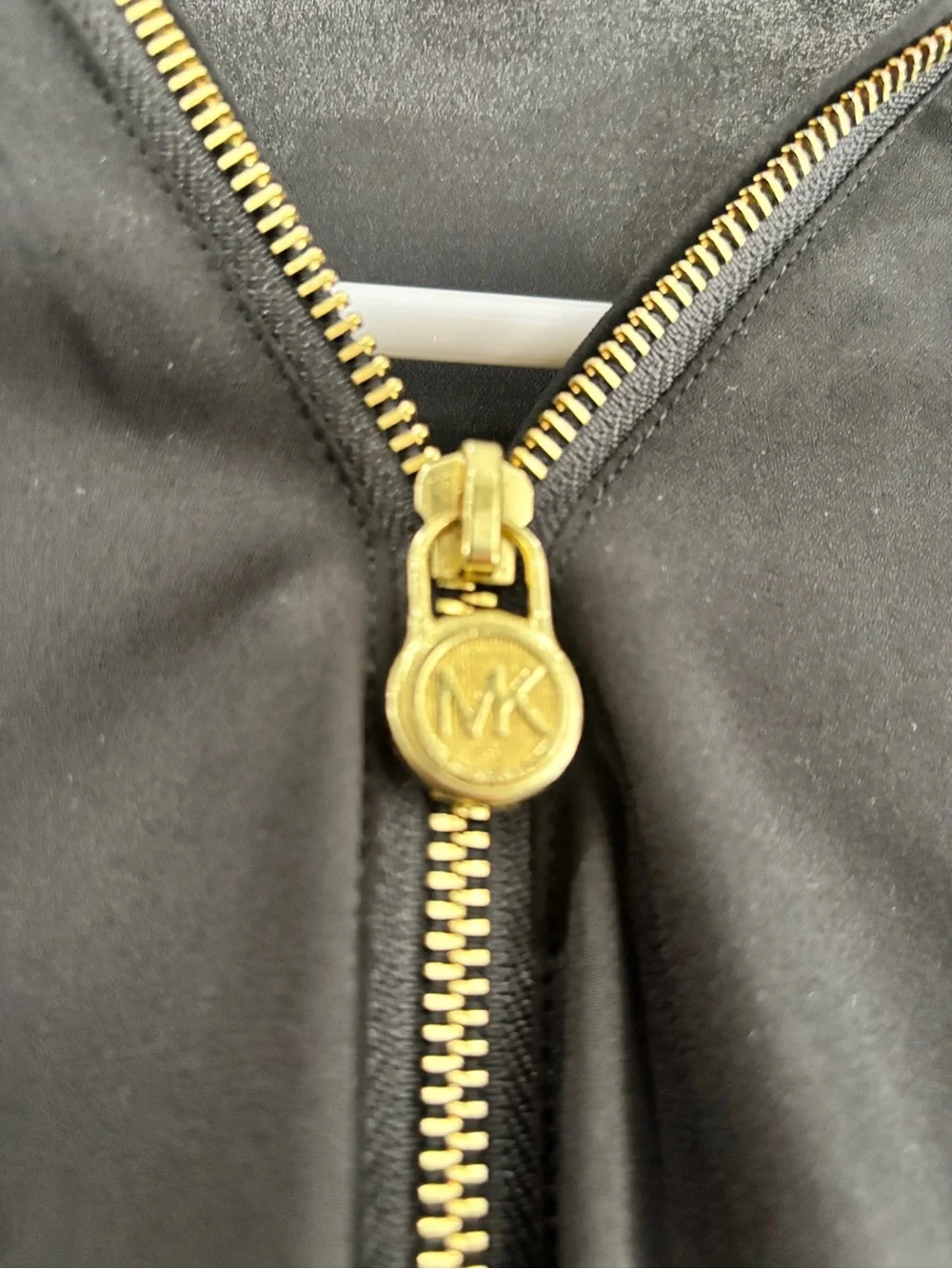 Michael Kors Black Blouse with Gold Zip Detail
